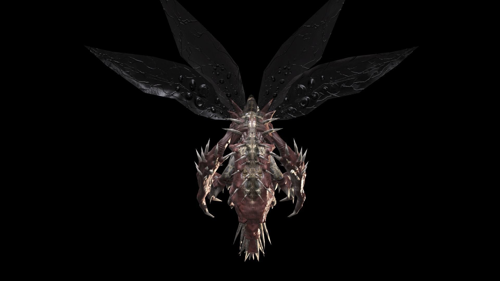 Flying carnivorous beetle Low-poly 3D model_13