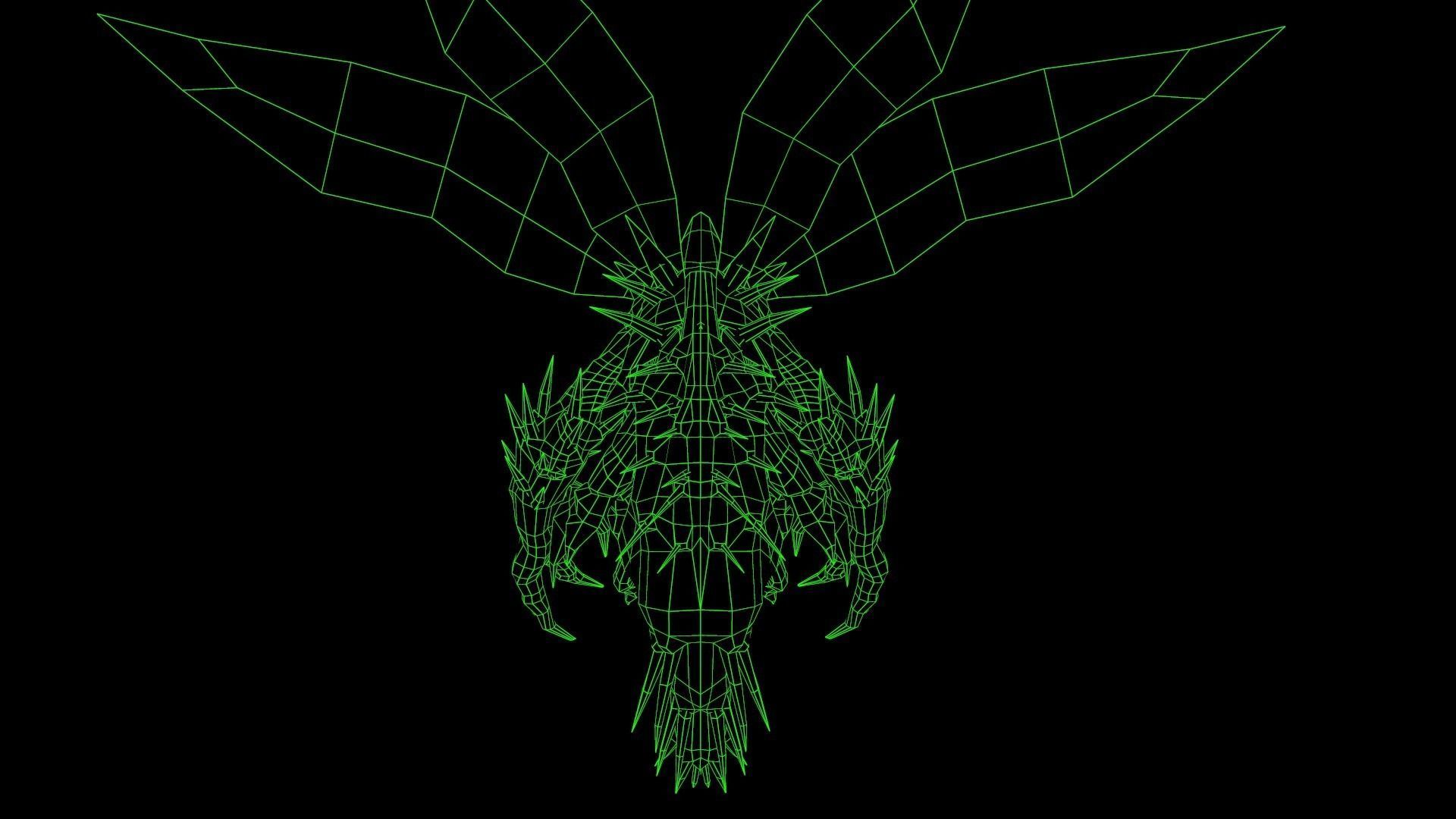 Flying carnivorous beetle Low-poly 3D model_18