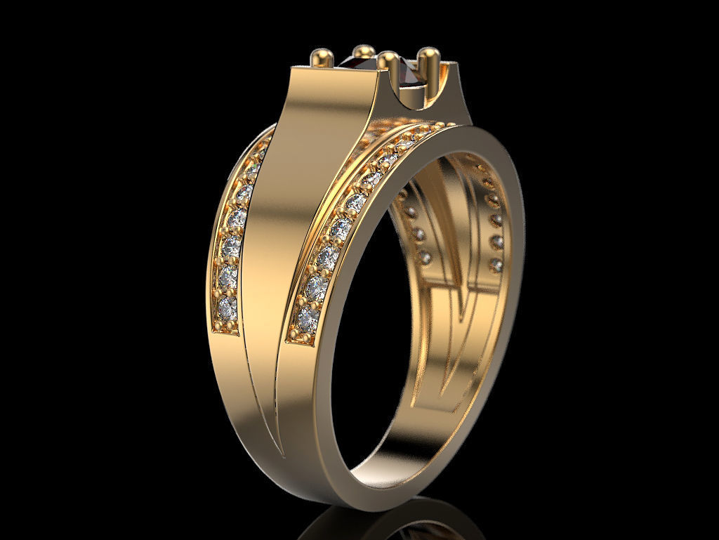 Engagement Ring 3D print model_2