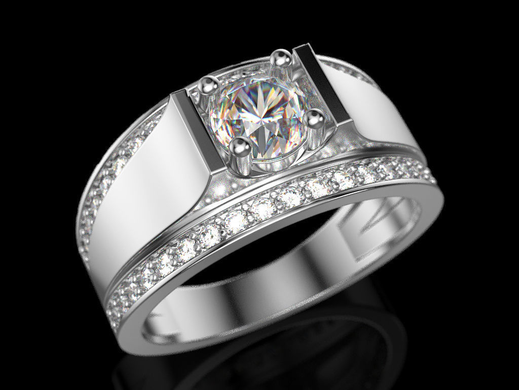 Engagement Ring 3D print model_3