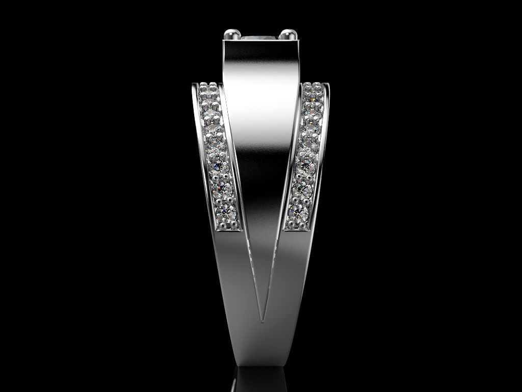 Engagement Ring 3D print model_4