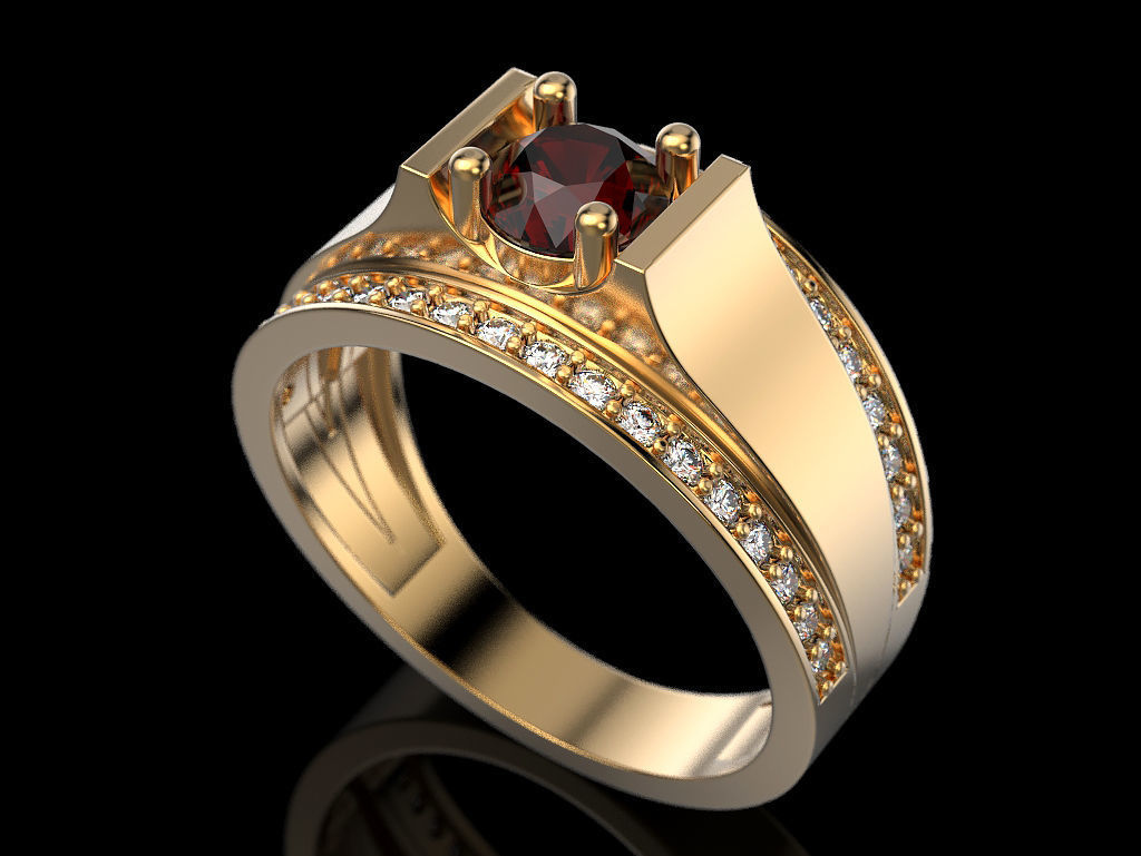 Engagement Ring 3D print model_1