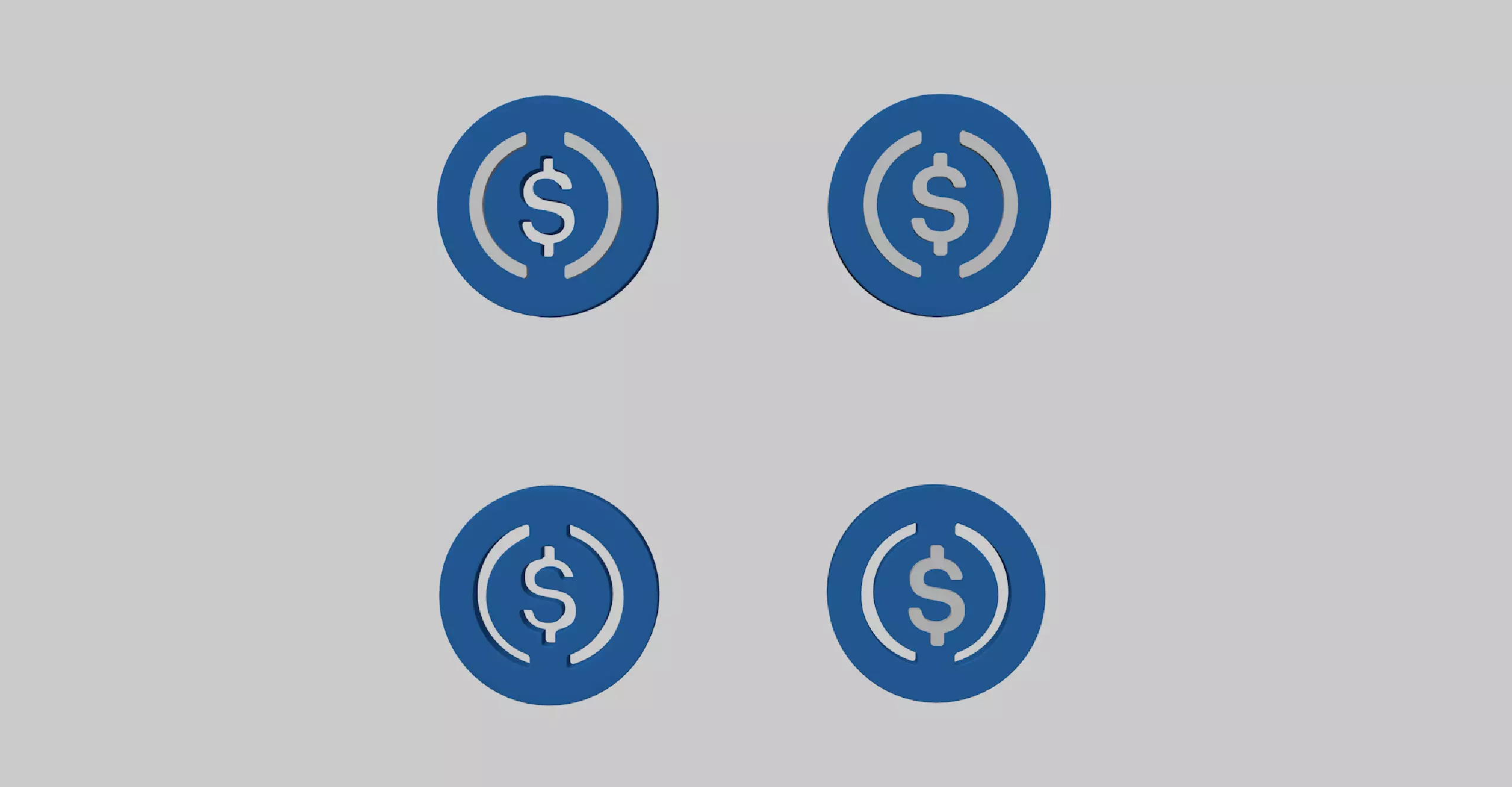 usdc coin Cryptocurrency USDC digital currency icon ui logo Low-poly 3D model