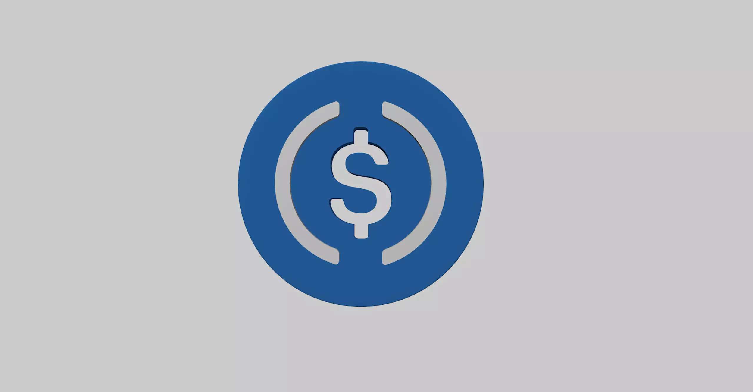 usdc coin Cryptocurrency USDC digital currency icon ui logo Low-poly 3D model