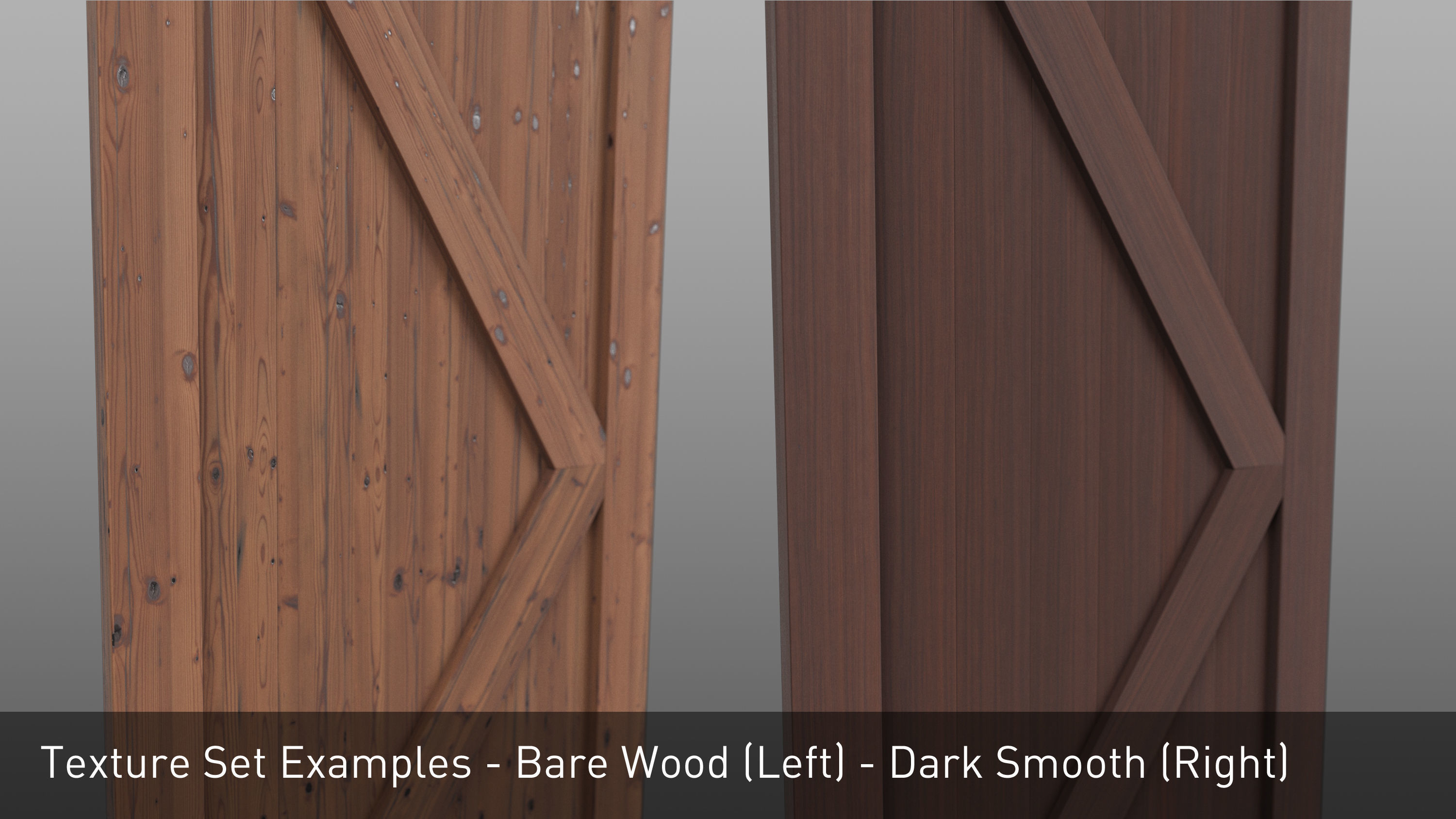 Sliding Barn Door Low-poly 3D model_6