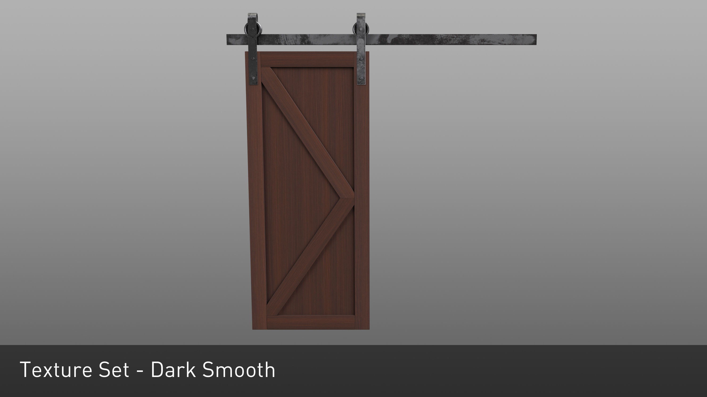 Sliding Barn Door Low-poly 3D model_3