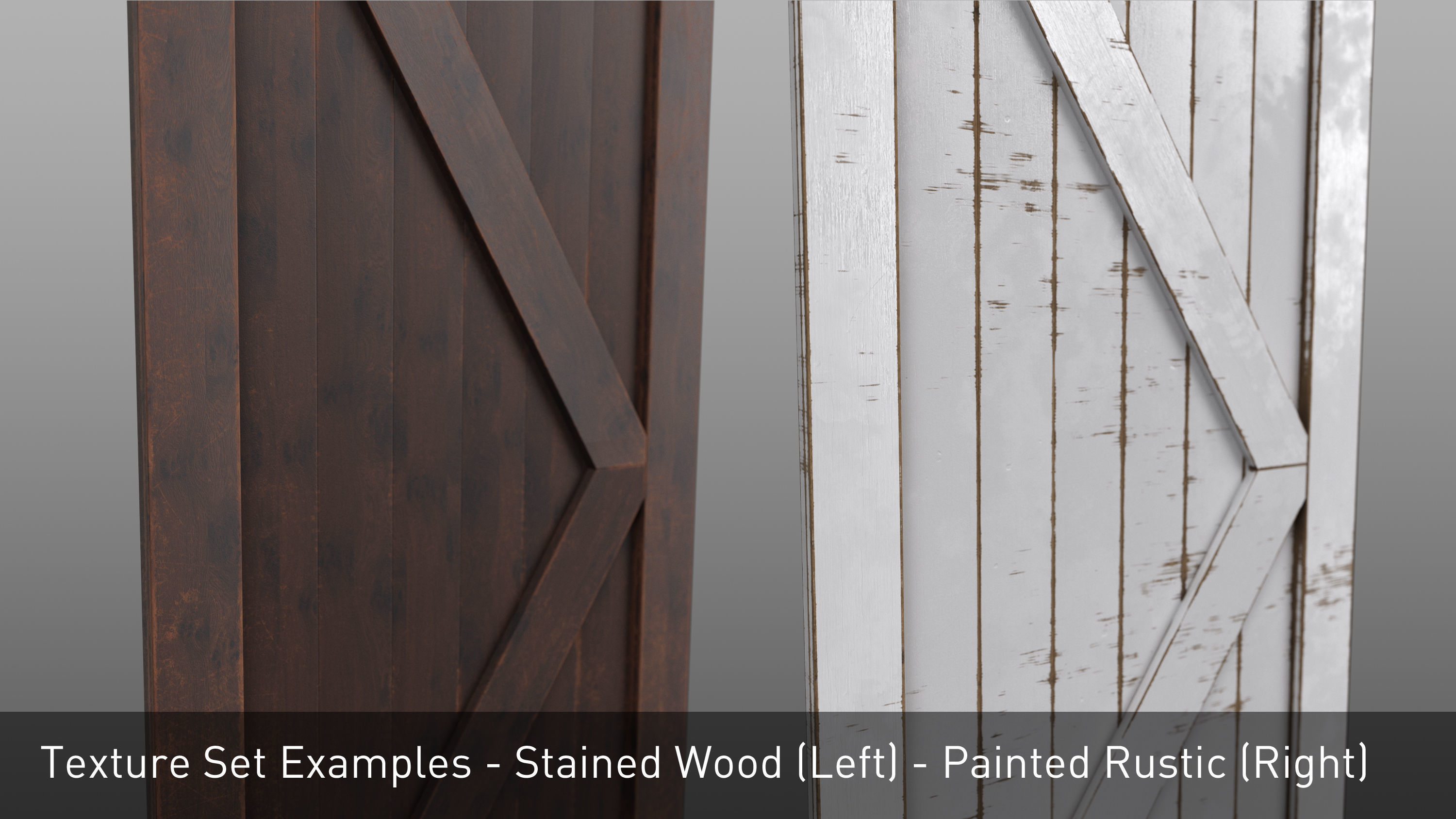 Sliding Barn Door Low-poly 3D model_5