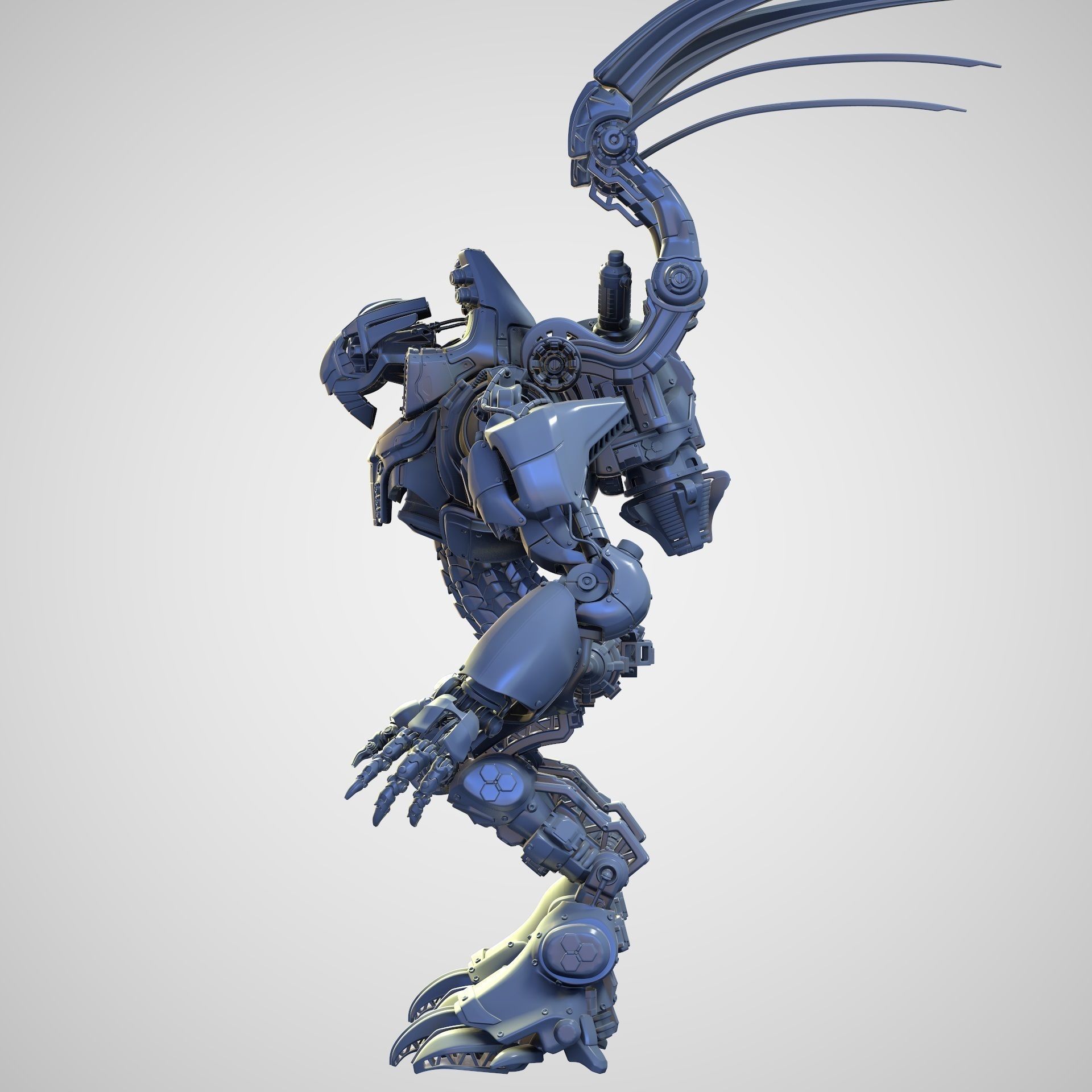 Mech Warrior Air Hight-Poly model 3D model_9