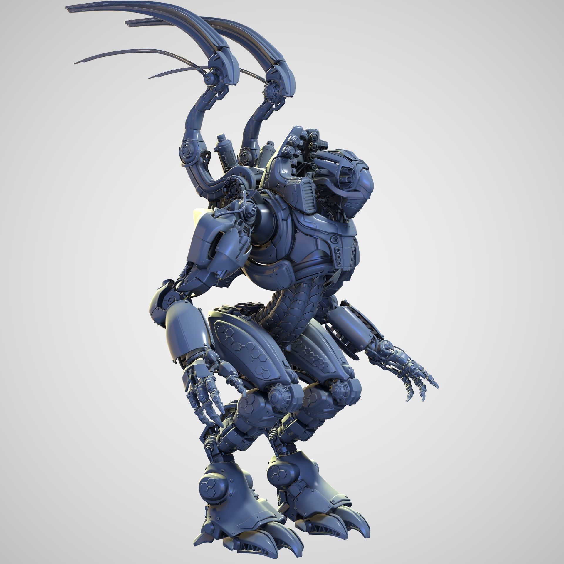 Mech Warrior Air Hight-Poly model 3D model_6