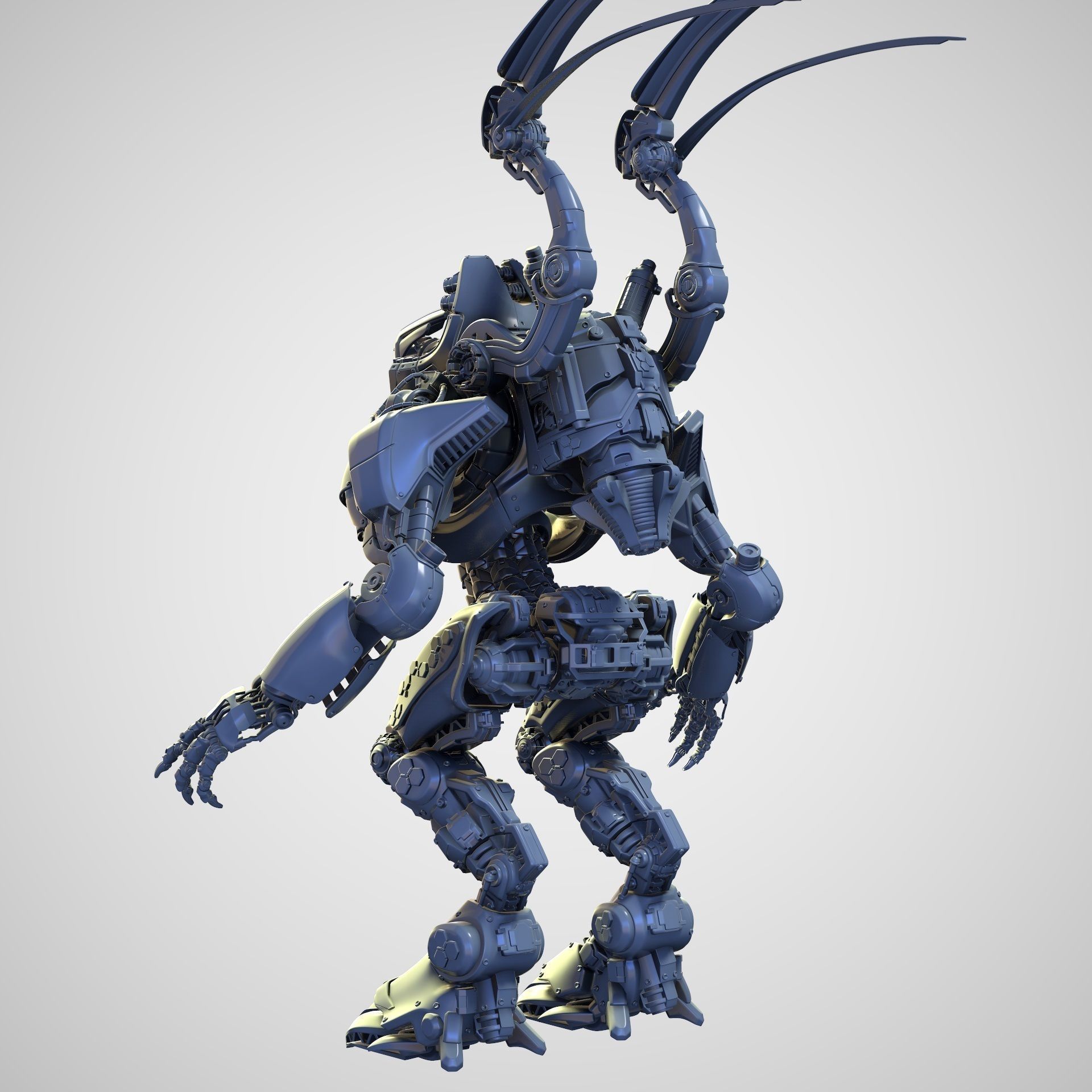 Mech Warrior Air Hight-Poly model 3D model_8