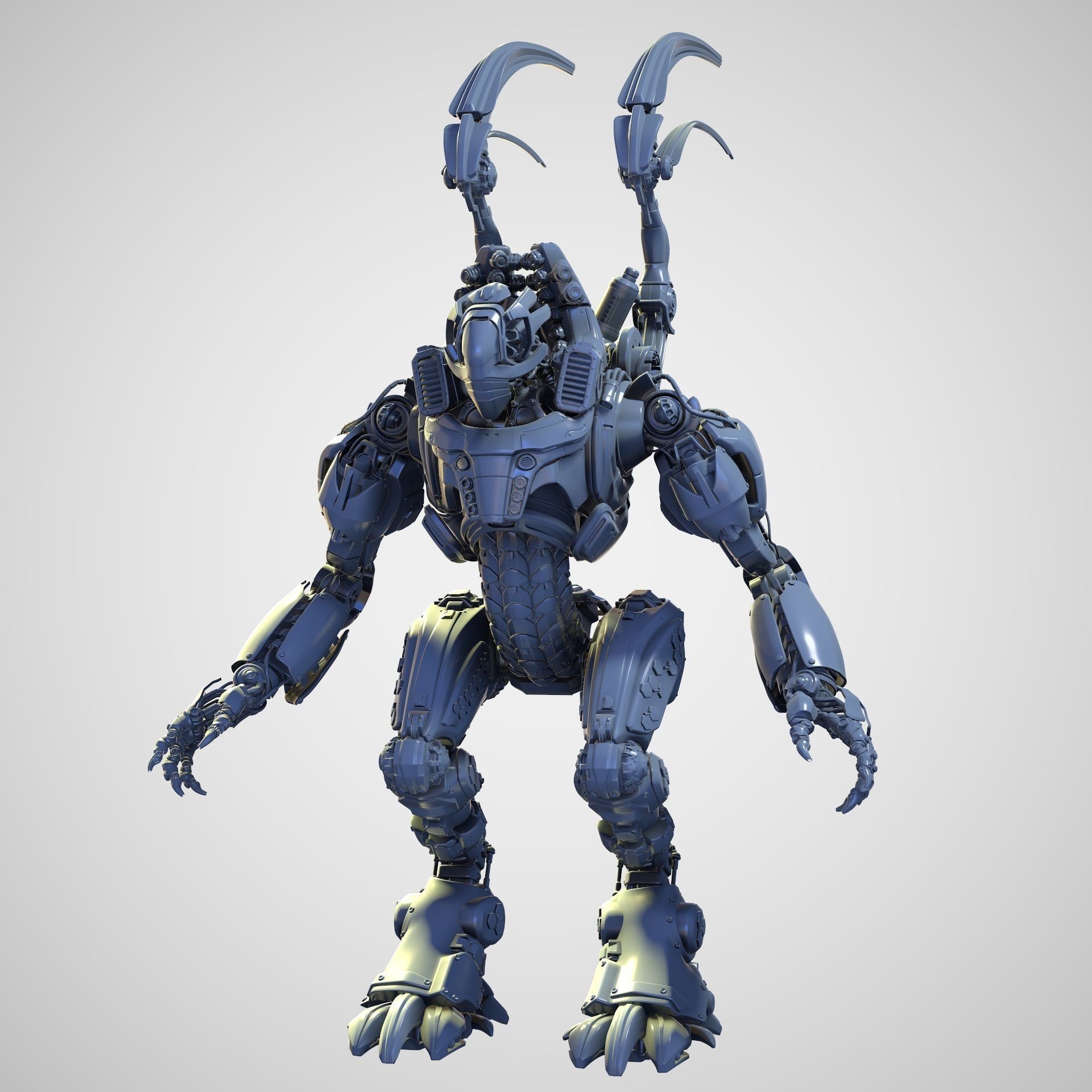 Mech Warrior Air Hight-Poly model 3D model_1