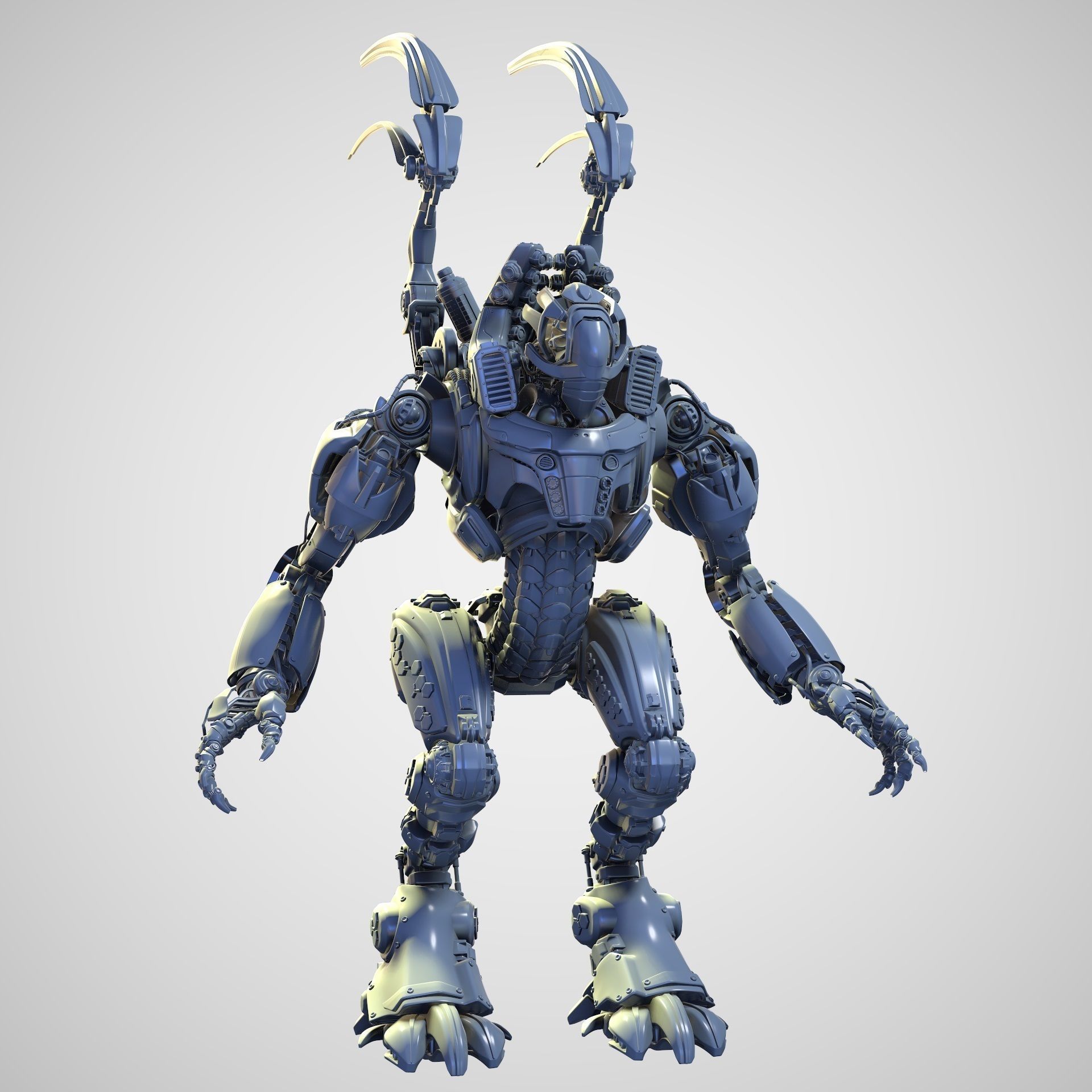 Mech Warrior Air Hight-Poly model 3D model_5