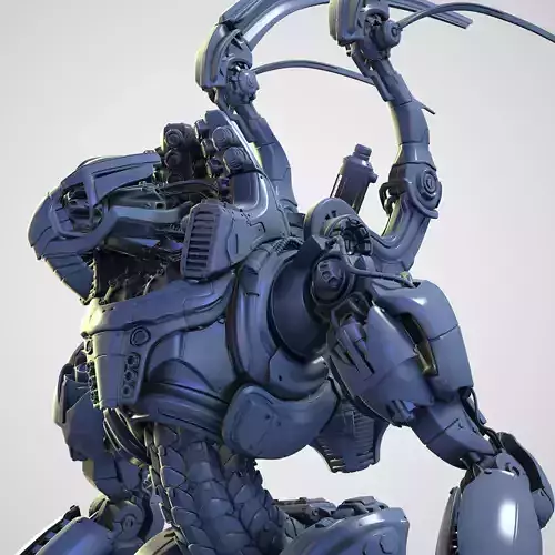 Mech Warrior Air Hight-Poly model 3D model
