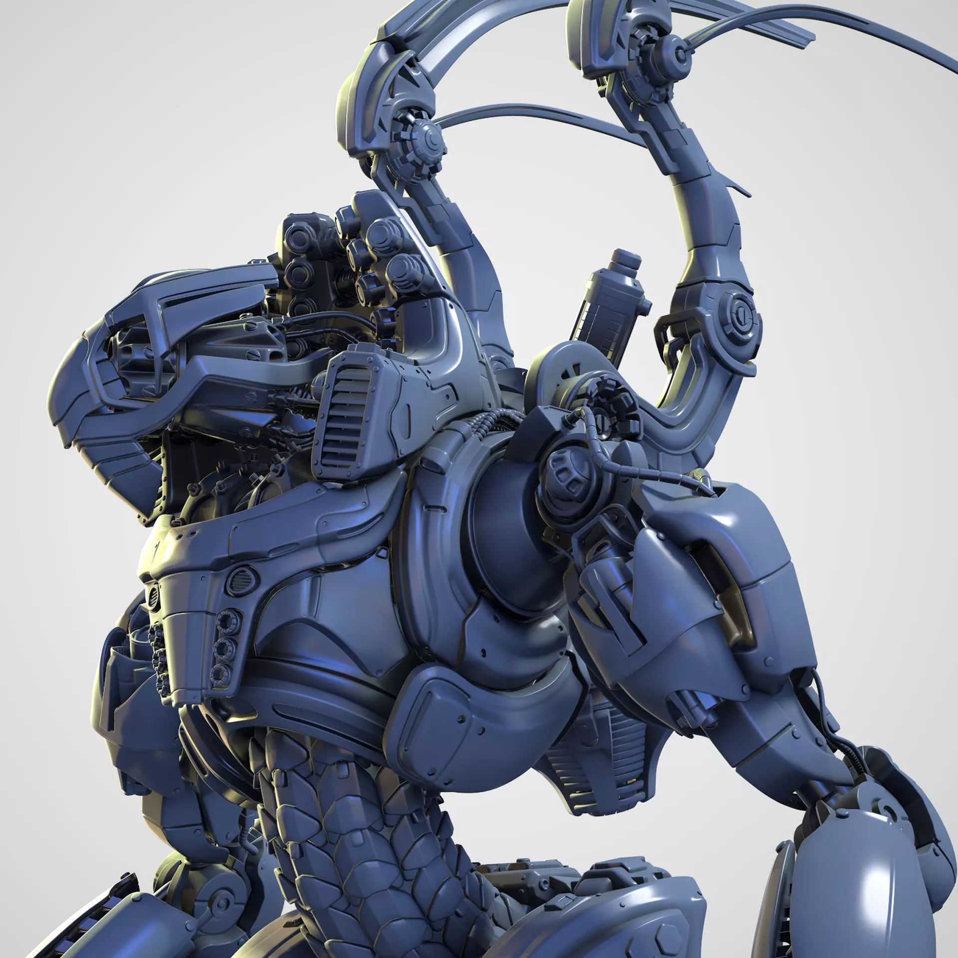 Mech Warrior Air Hight-Poly model 3D model_0