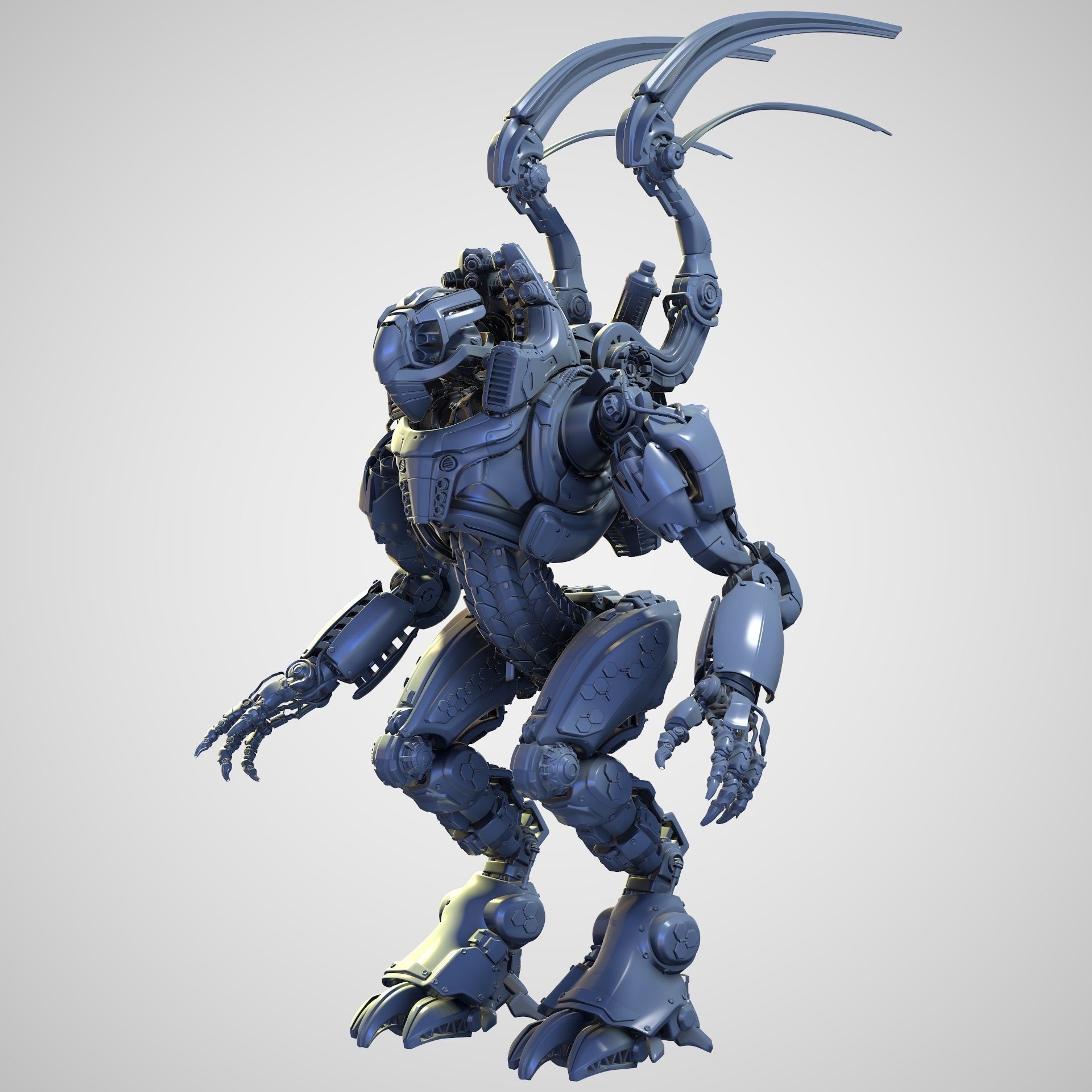 Mech Warrior Air Hight-Poly model 3D model_4