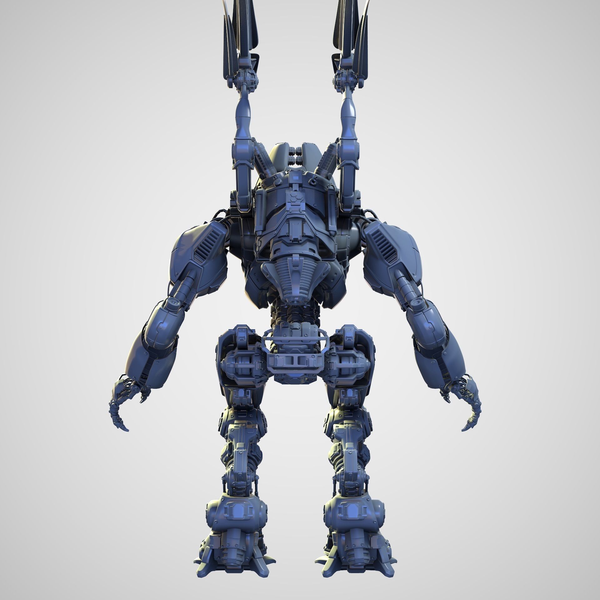 Mech Warrior Air Hight-Poly model 3D model_7