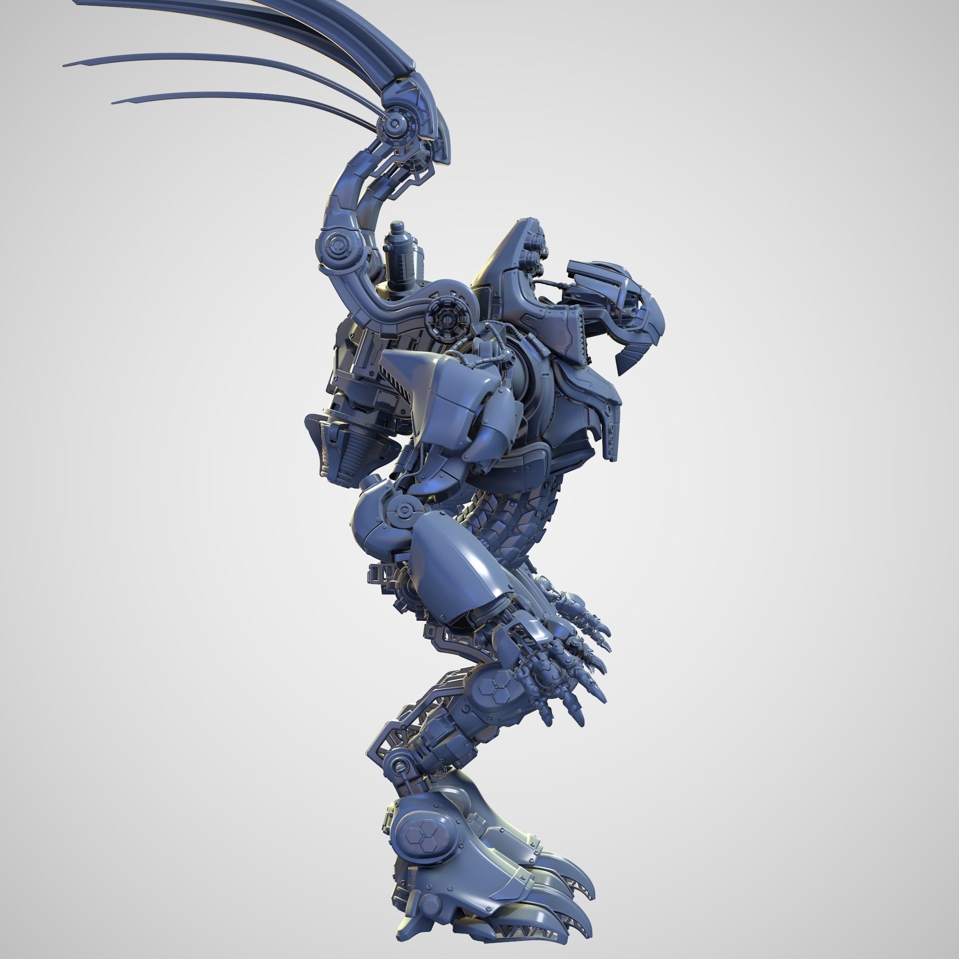 Mech Warrior Air Hight-Poly model 3D model_2