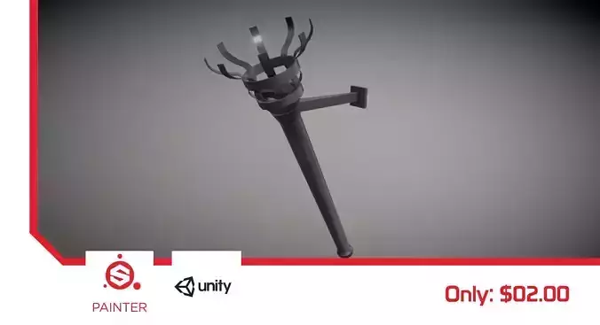 Medieval Torch - Asset Free low-poly 3D model