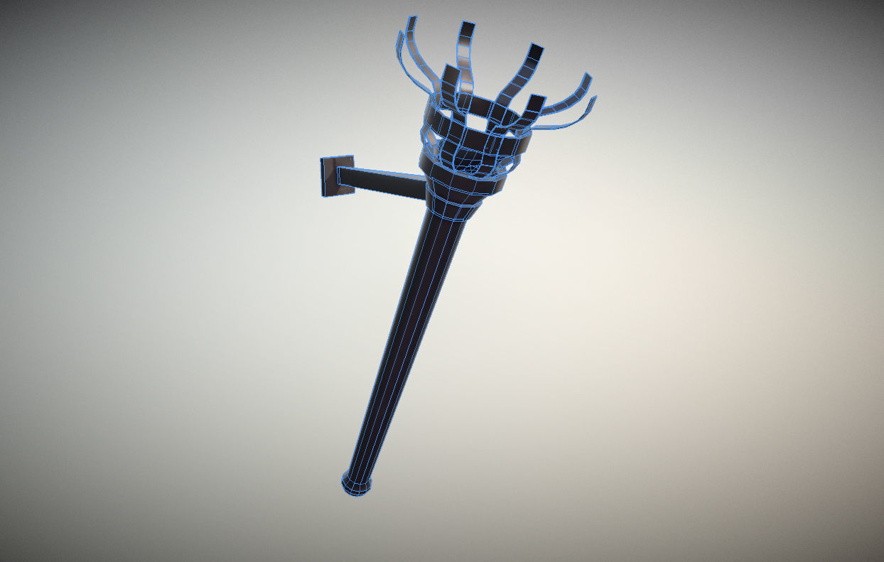 Medieval Torch - Asset Free low-poly 3D model_2