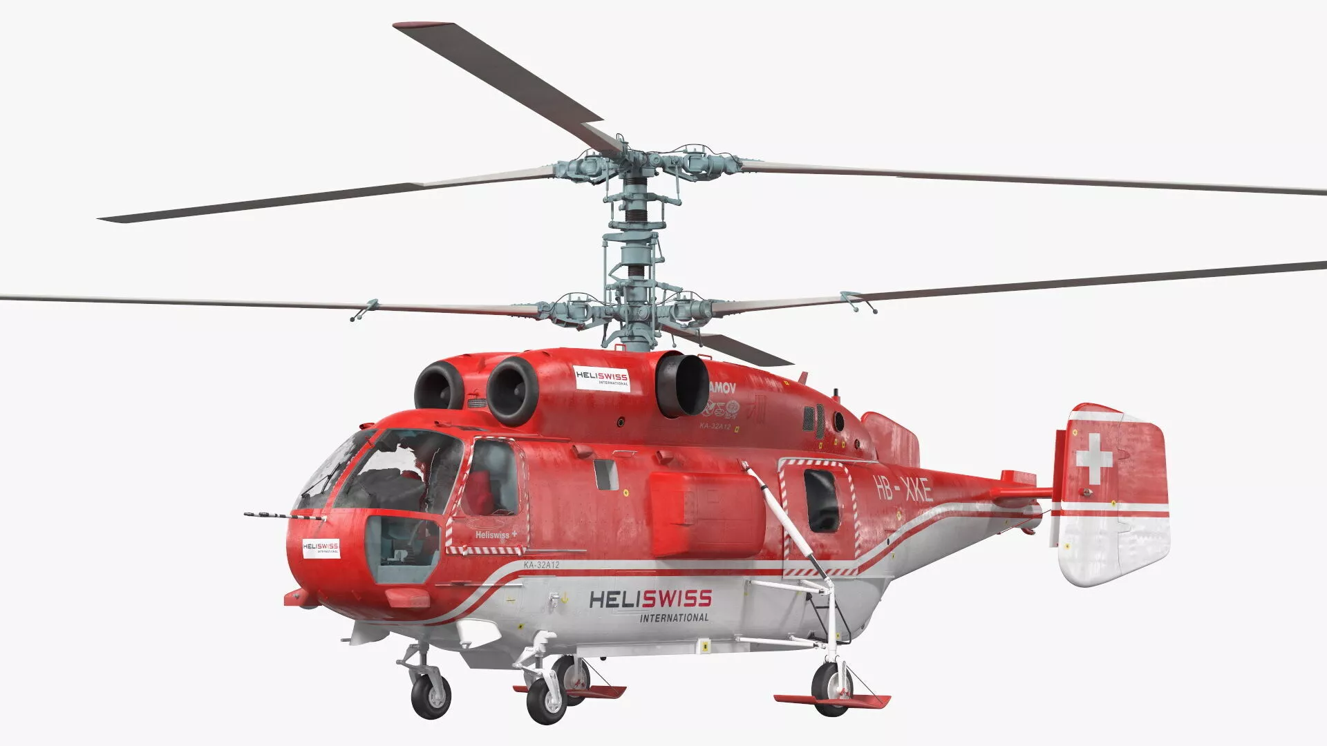 Kamov KA-32 Firefighting Helicopter Rigged 3D model