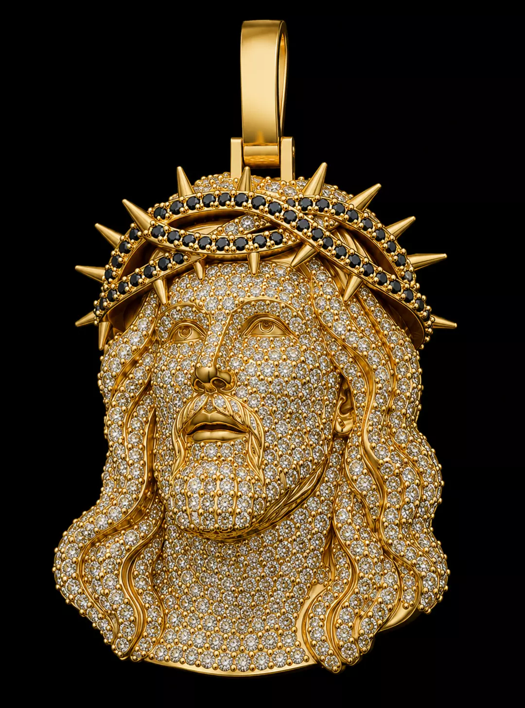 Jesus Christ Pendant with Crown of Thorns 3D print model