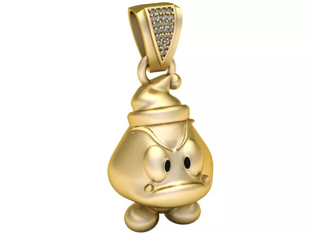 Wizard Character Gold Pendant 3D print model