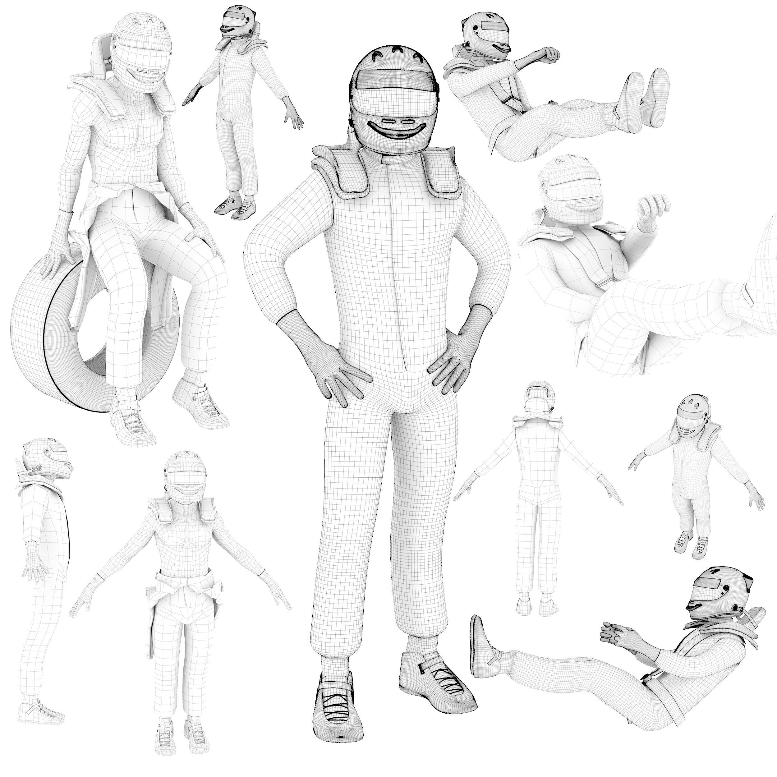 Lance Stroll 2017 Low-poly 3D model_10