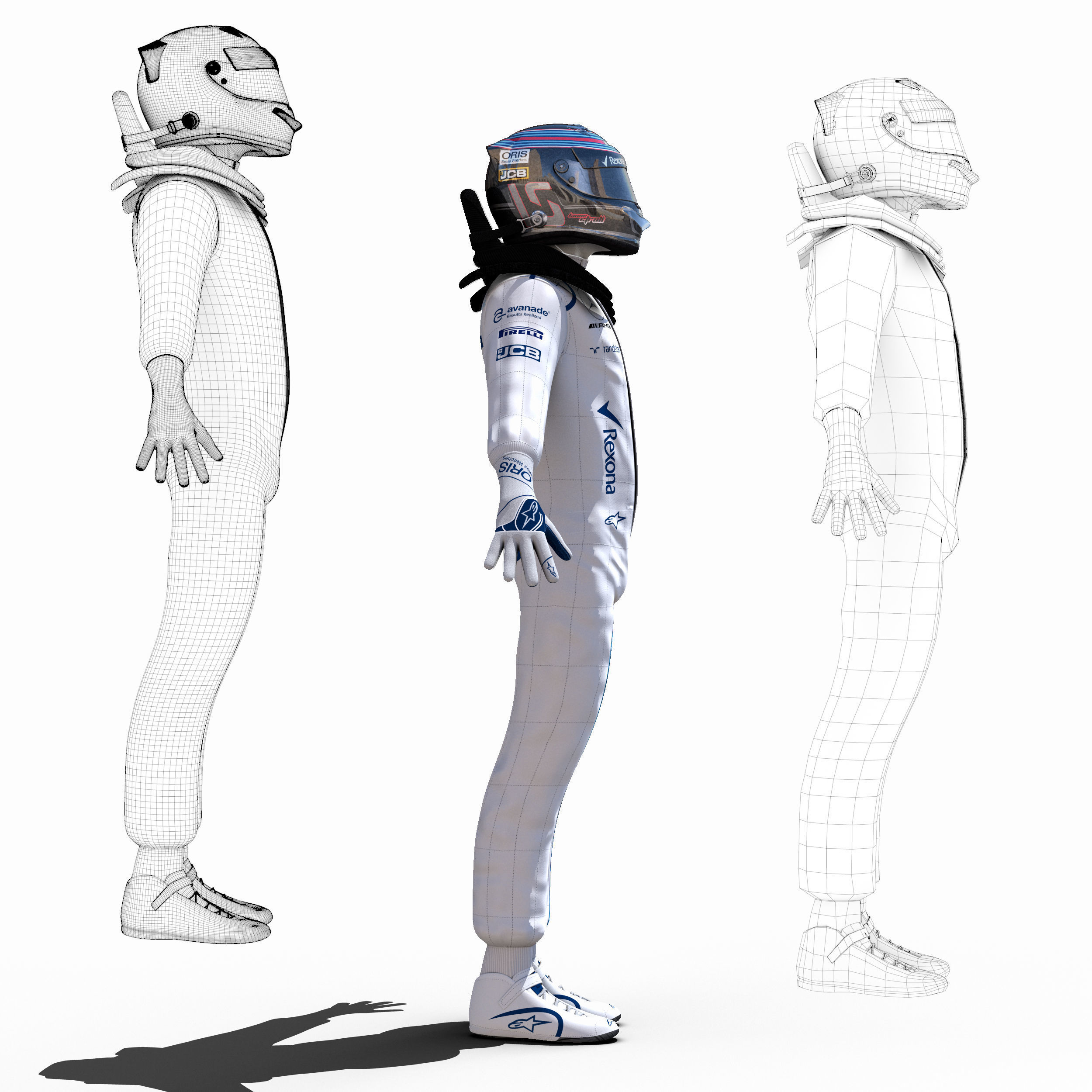 Lance Stroll 2017 Low-poly 3D model_8