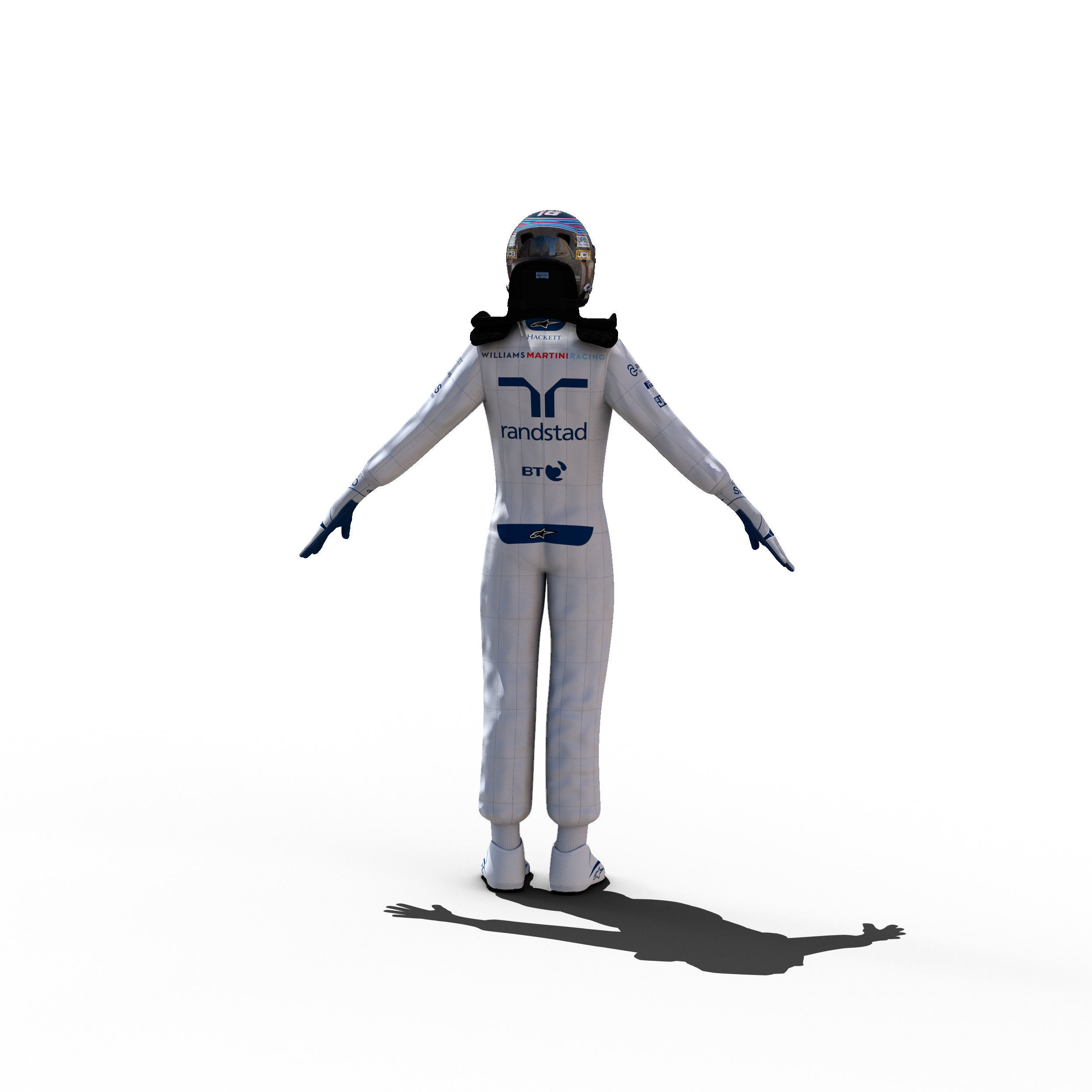 Lance Stroll 2017 Low-poly 3D model_7
