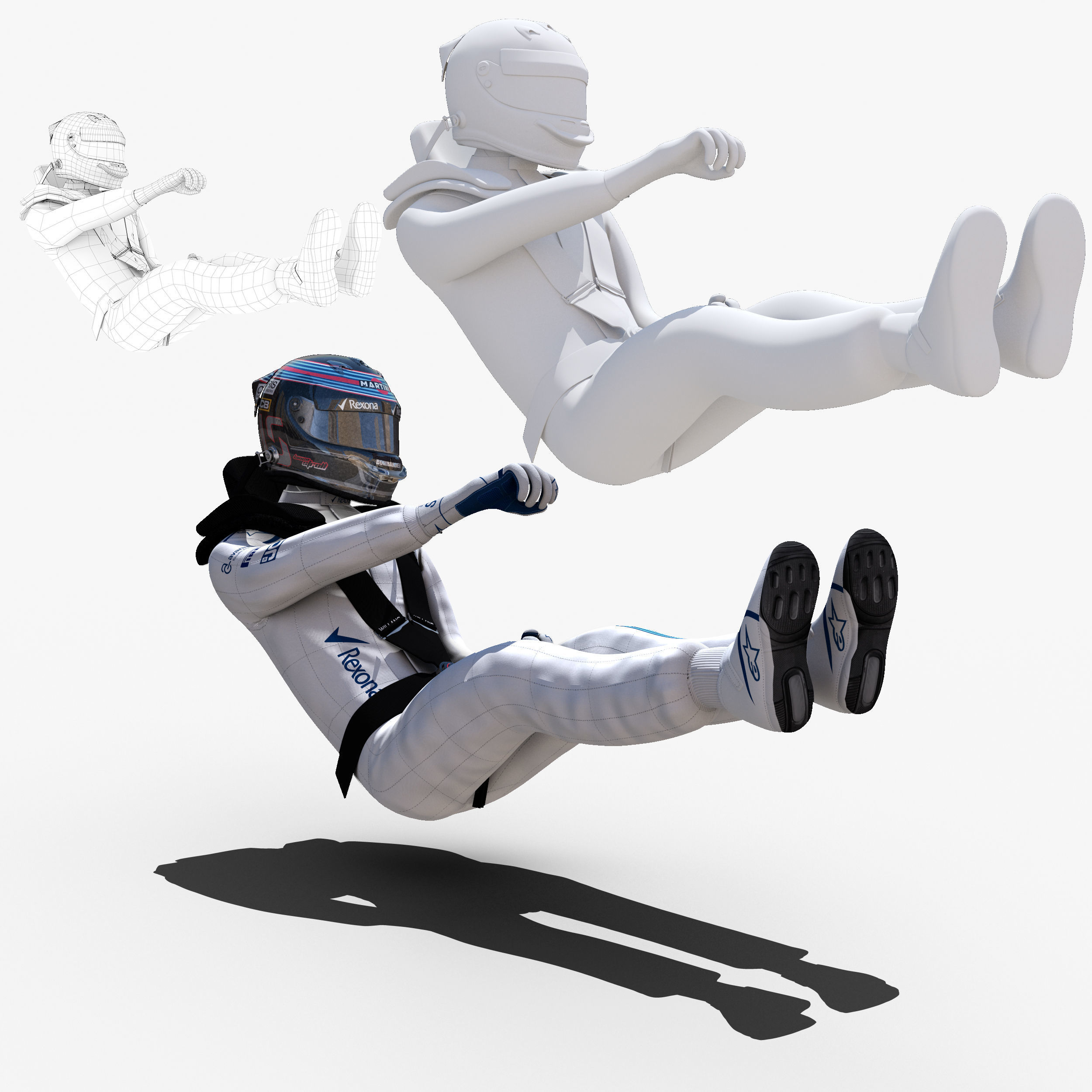 Lance Stroll 2017 Low-poly 3D model_2