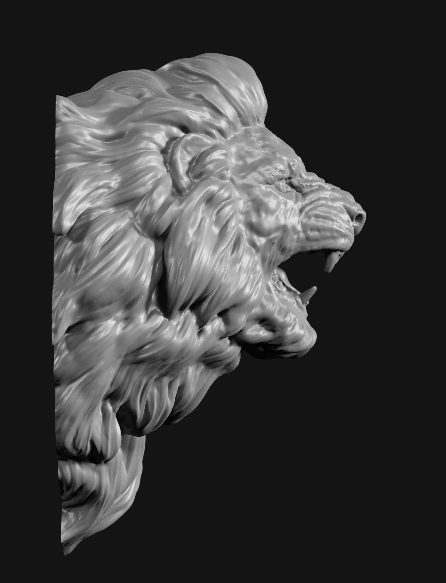 Lion head face 2 3D print model_3