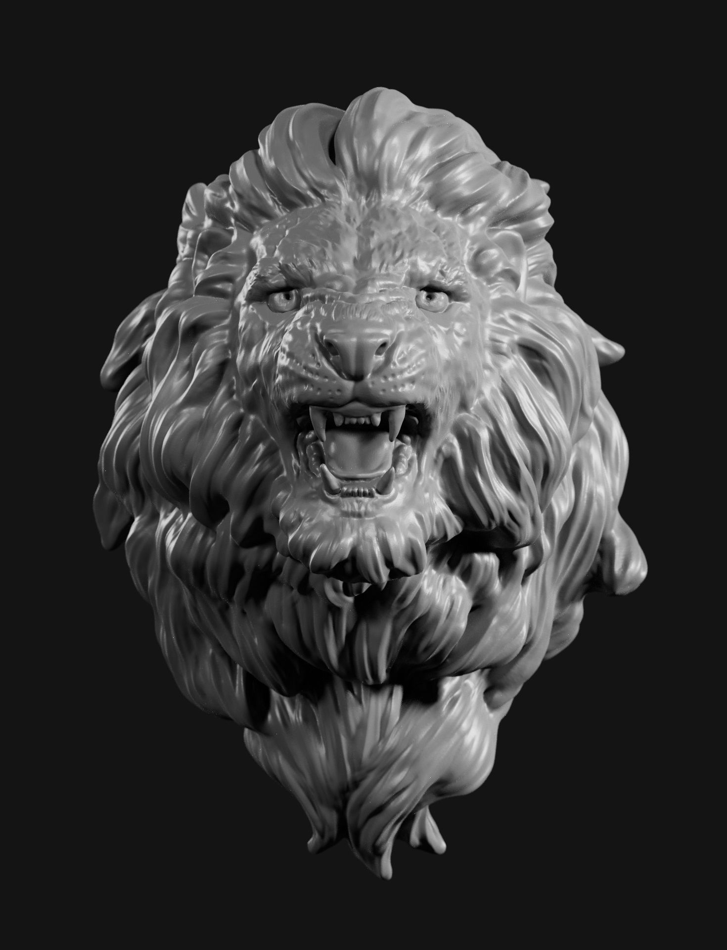 Lion head face 2 3D print model_1