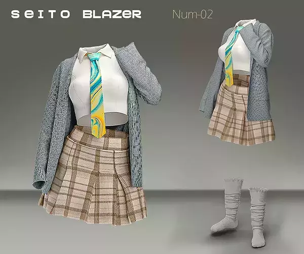 SEITO Seito Blazer 3D School Uniform Outfit Num 04