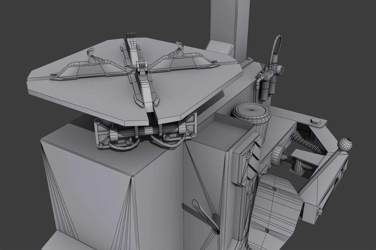 Tire Changer Machine Low-poly 3D model_5