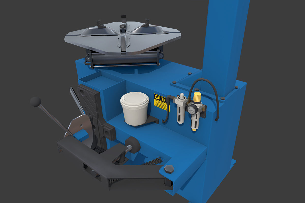 Tire Changer Machine Low-poly 3D model_3