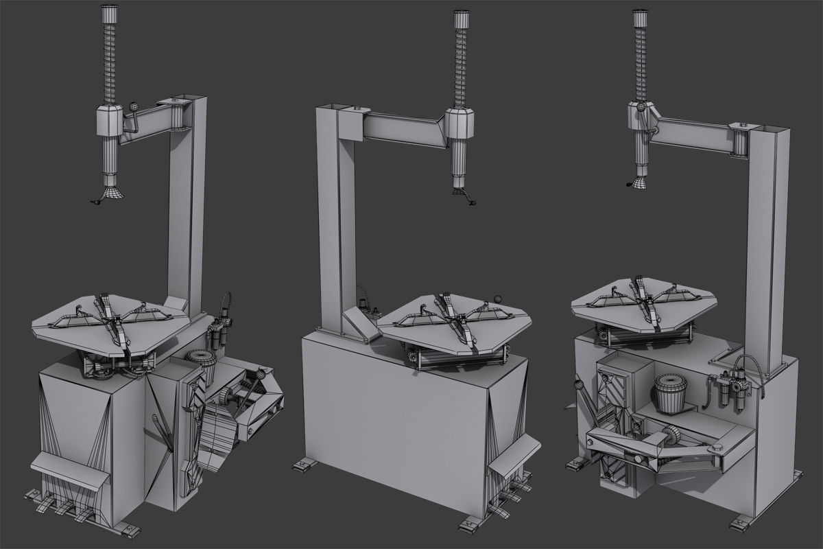 Tire Changer Machine Low-poly 3D model_4