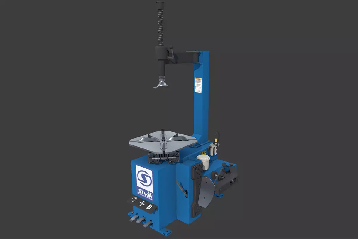 Tire Changer Machine Low-poly 3D model_0