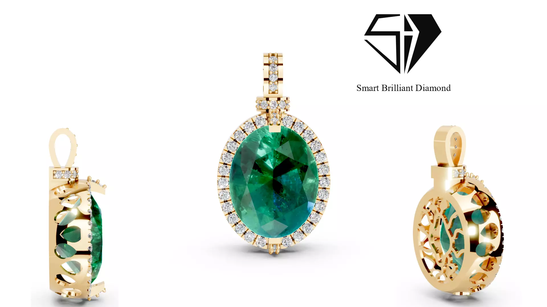 Luxury Diamond Gold Pendant Women Fine Jewelry 3D Model jp0478 3D print model