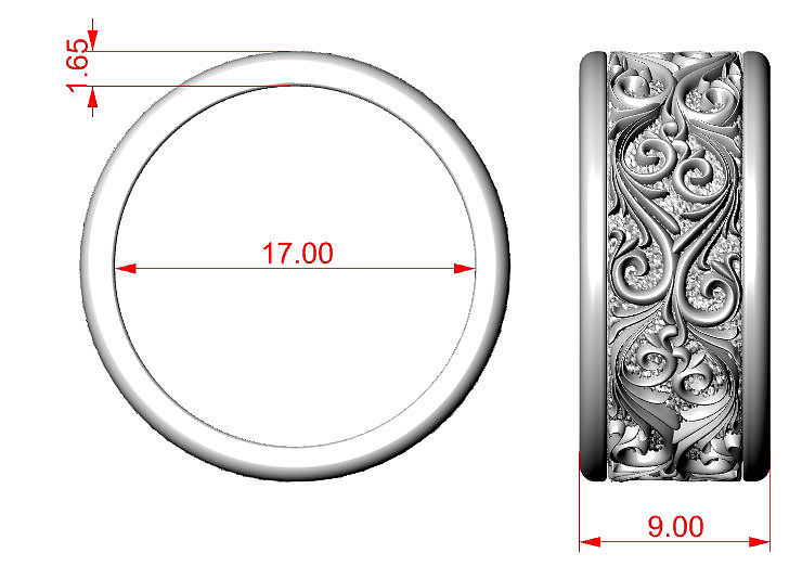 Wedding Ring 3D print model_5