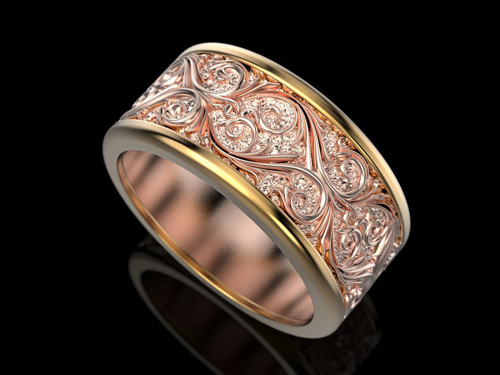 Wedding Ring 3D print model_3