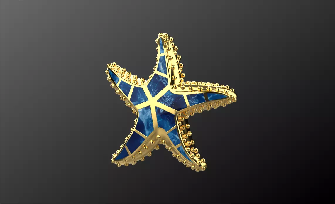 starfish pendant 55 3D print model