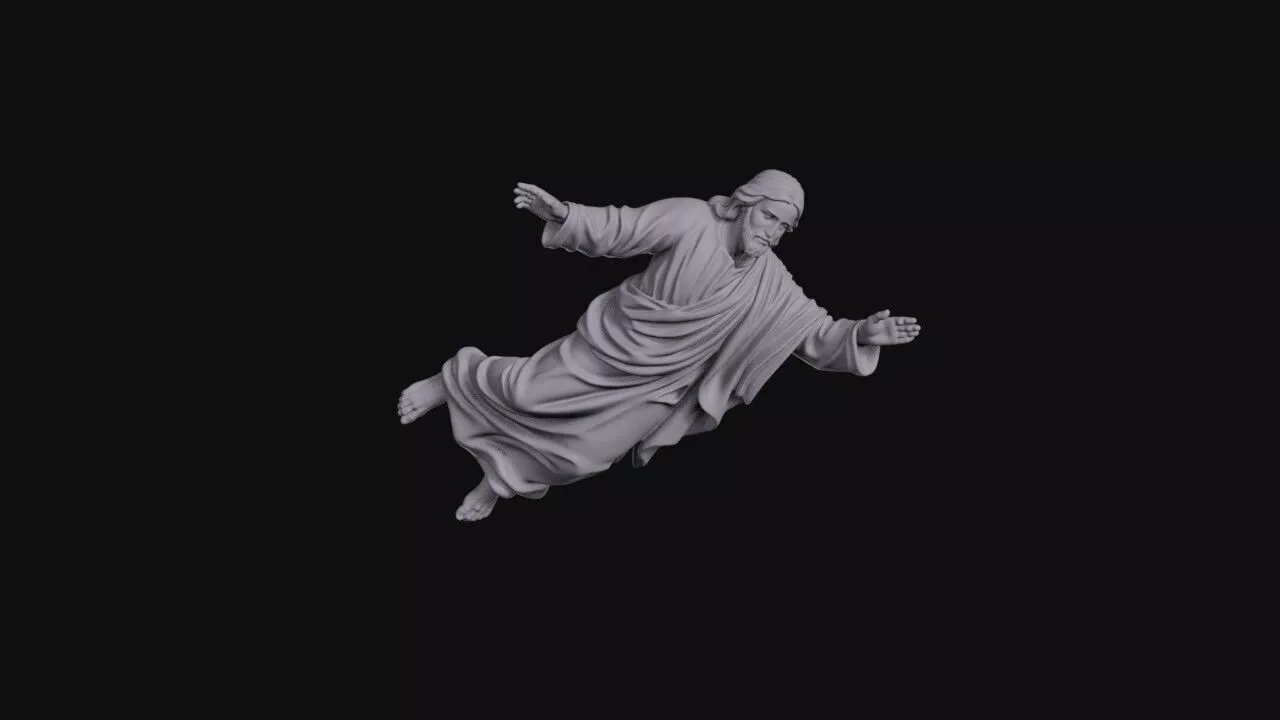 Flying Christ Soaring With Both Arms Extended 3D print model