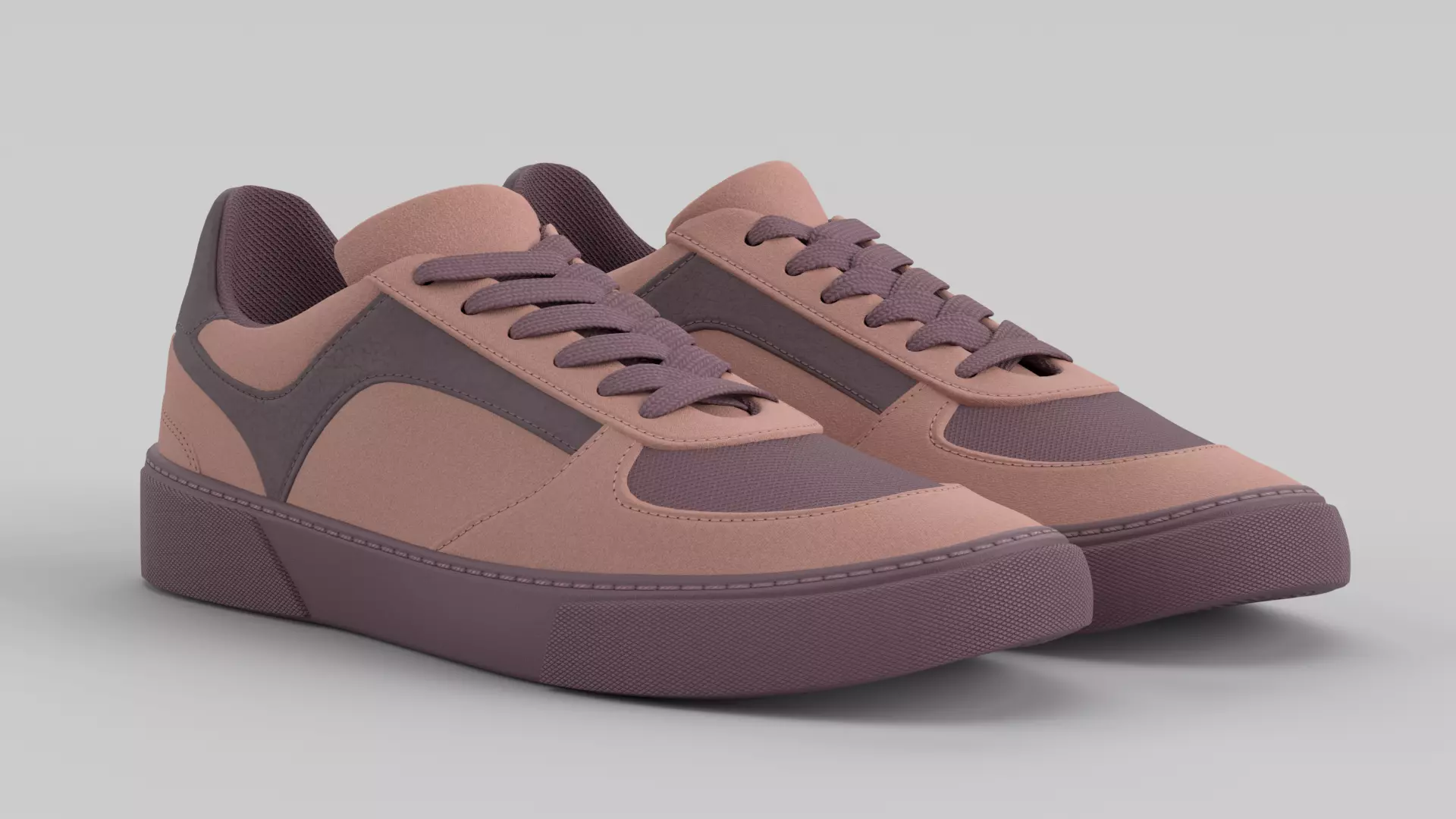 Crawler Burgundy Shoe Sneaker Low-poly 3D model