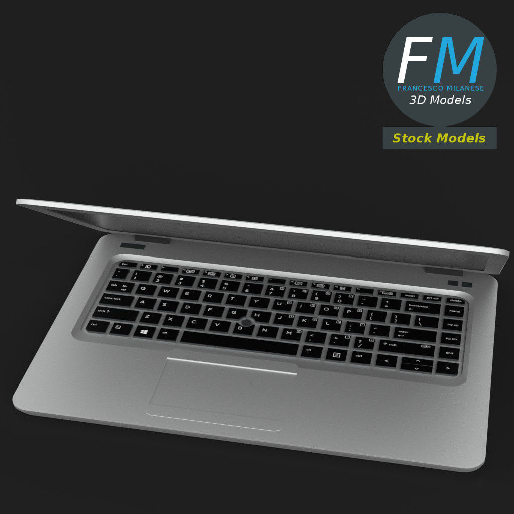 Laptop notebook pc Low-poly 3D model_2