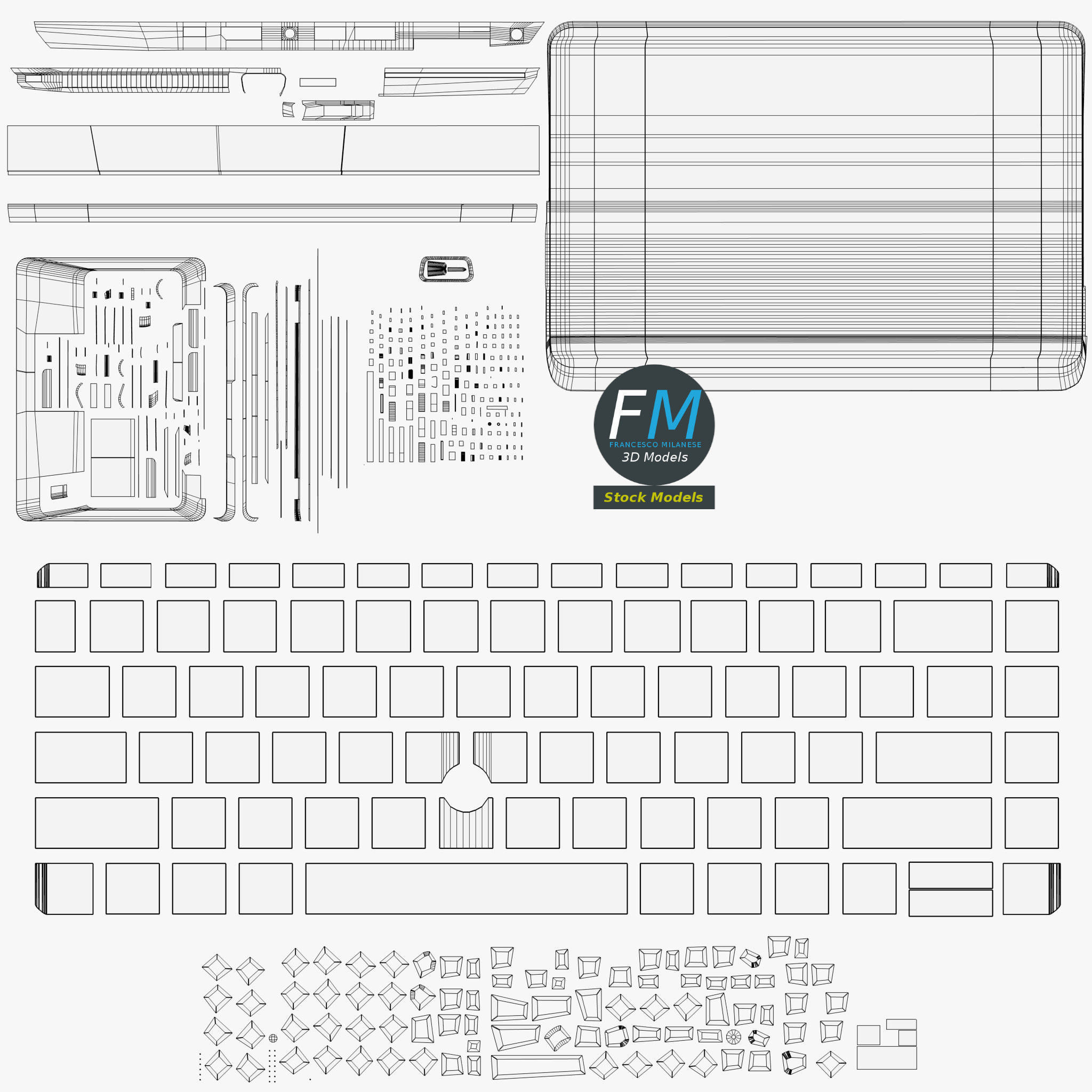 Laptop notebook pc Low-poly 3D model_11