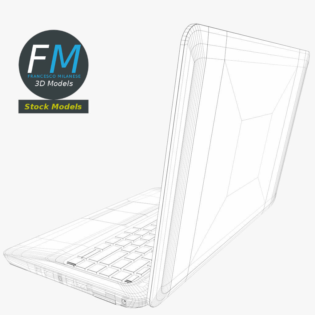 Laptop notebook pc Low-poly 3D model_8