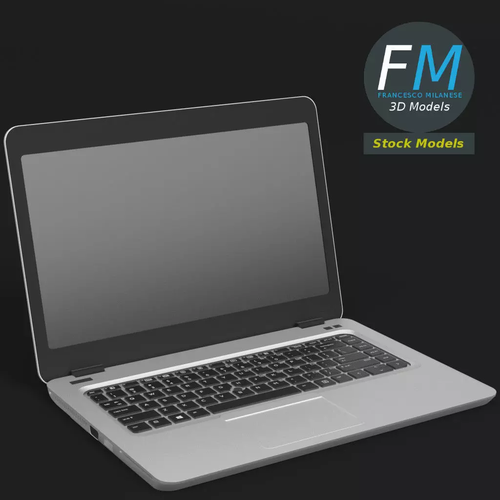 Laptop notebook pc Low-poly 3D model_0