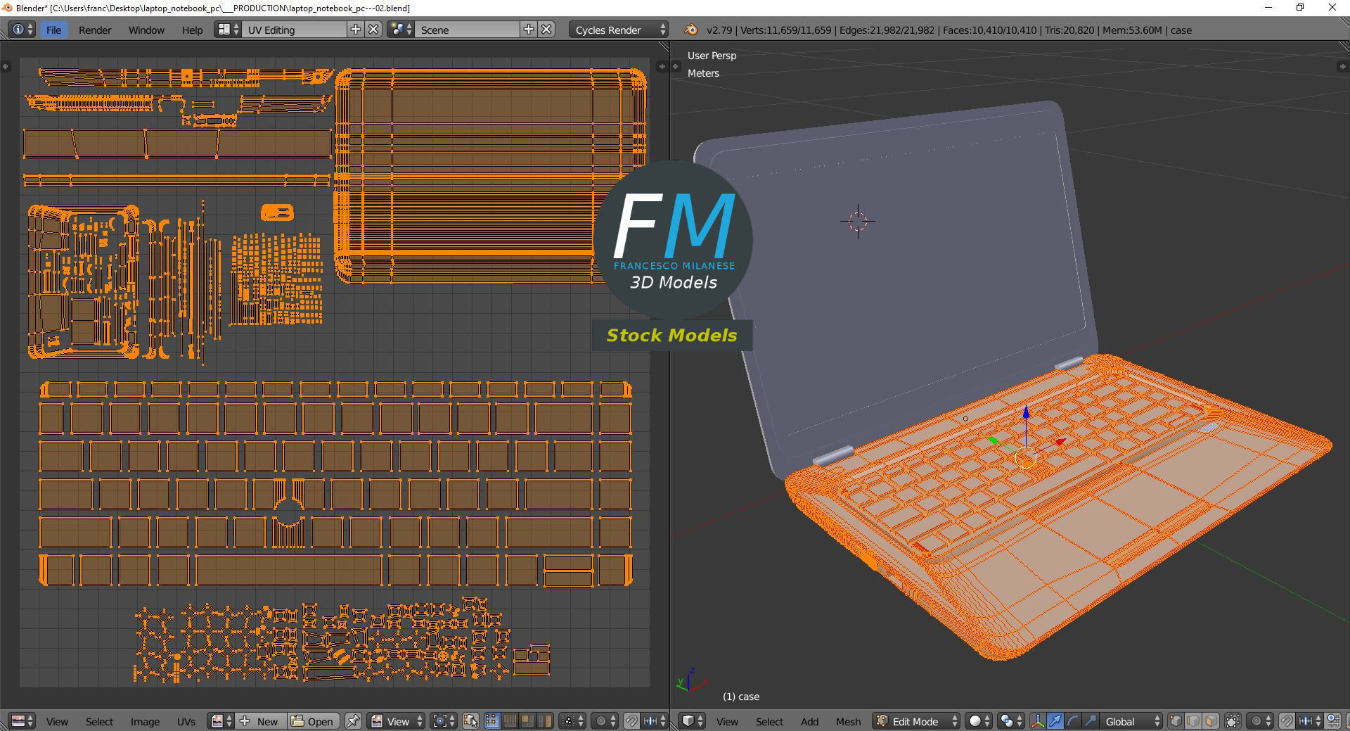 Laptop notebook pc Low-poly 3D model_10