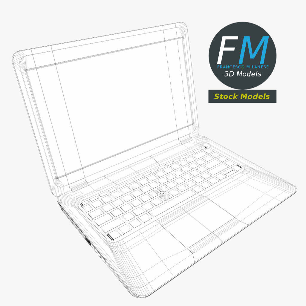 Laptop notebook pc Low-poly 3D model_7