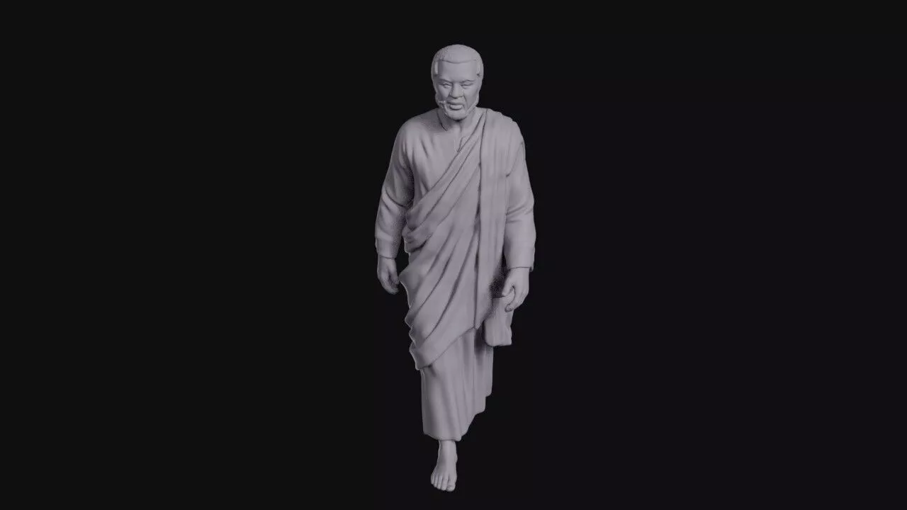 Walking African Disciple Barefoot In A Draped Robe 3D print model